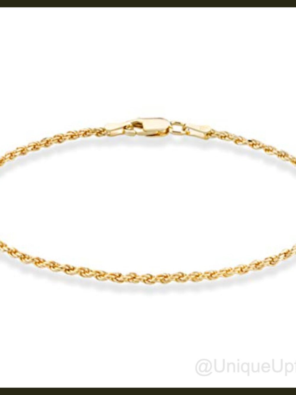 18K Gold Plated 925 Sterling Silver Rope Anklet for Women Dainty Twist Chain